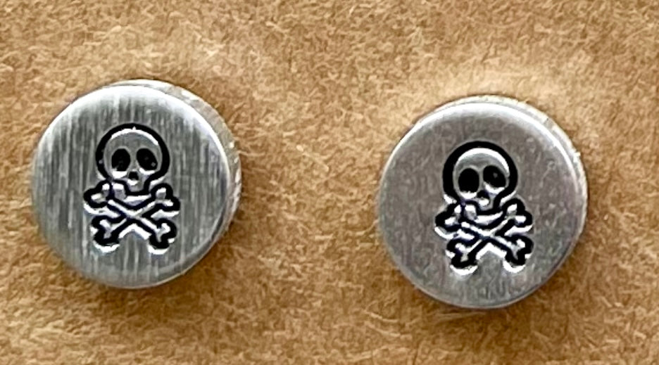 Skulls & Crossbones Stud Earrings