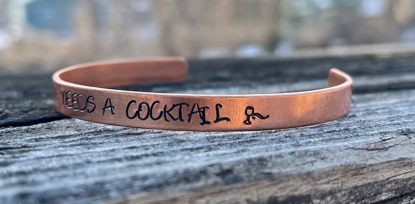 “Mama Needs a Cocktail” Bangle Cuff