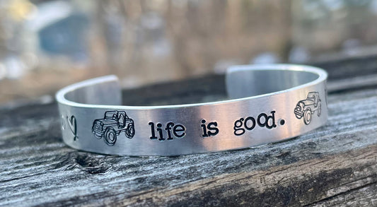 “Life is Good” Jeep Bangle Cuff